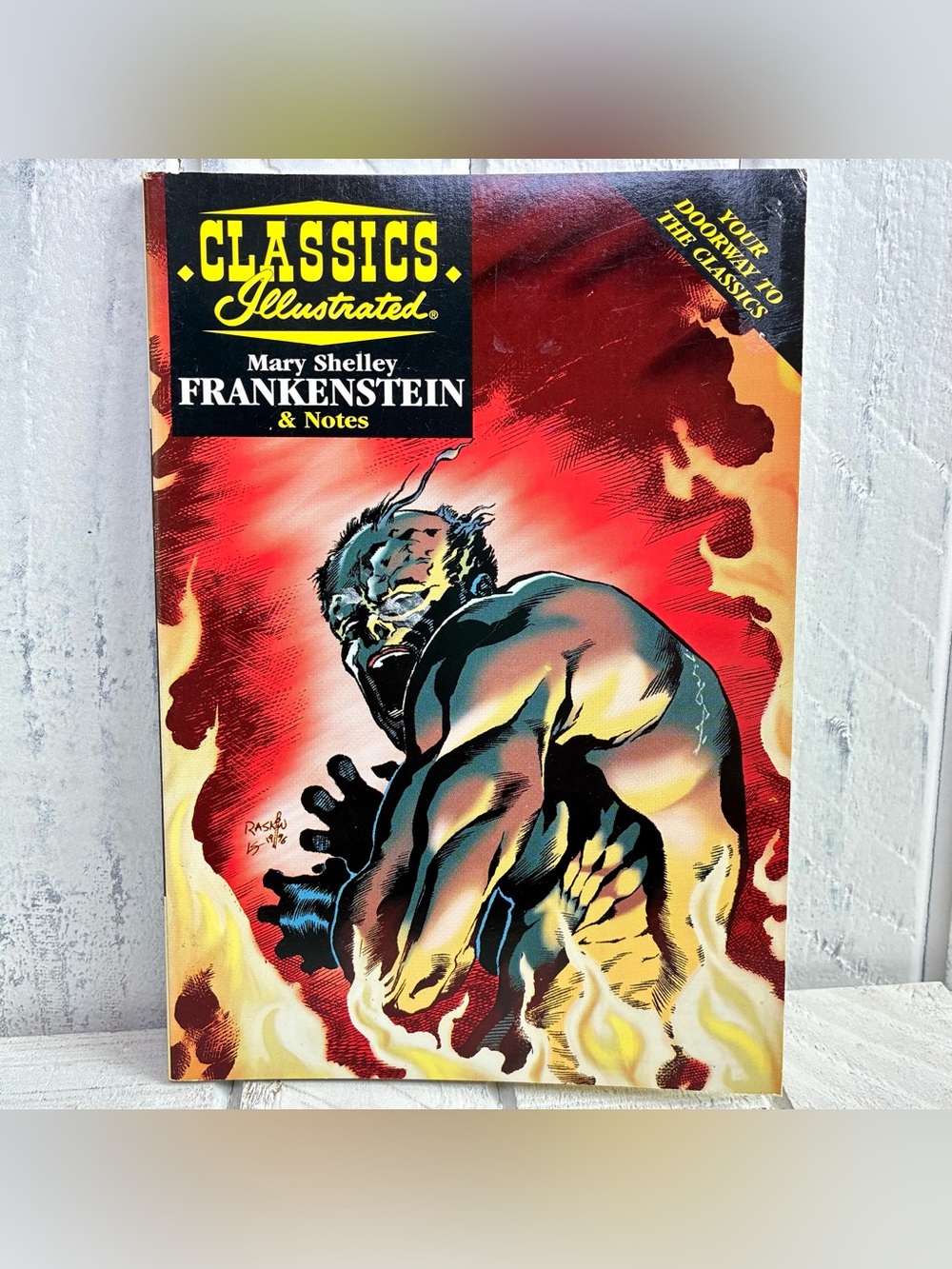 Classics Illustrated Mary Shelley Frankenstein & Notes Paperback Book 1977